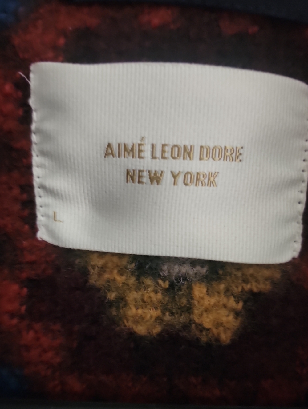 Aime Leon Dore Wool-Blend Multicolor Zip Jacket – Navy Base - Picture 3 of 6